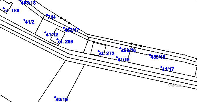 Parcela st. 272 v KÚ Niměřice, Katastrální mapa