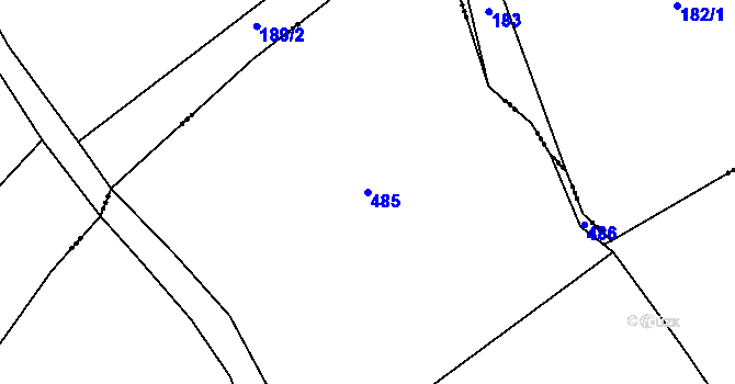 Parcela st. 485 v KÚ Niměřice, Katastrální mapa
