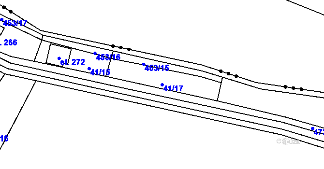 Parcela st. 41/17 v KÚ Niměřice, Katastrální mapa