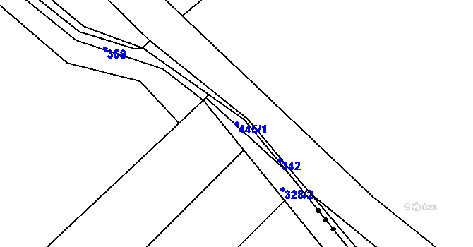 Parcela st. 445/1 v KÚ Niměřice, Katastrální mapa