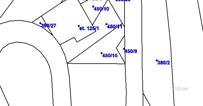 Parcela st. 450/15 v KÚ Niměřice, Katastrální mapa
