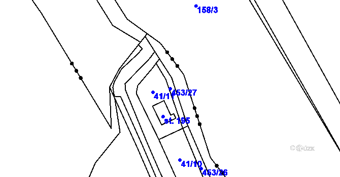 Parcela st. 453/27 v KÚ Niměřice, Katastrální mapa