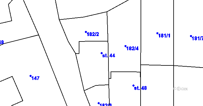 Parcela st. 44 v KÚ Nimpšov, Katastrální mapa