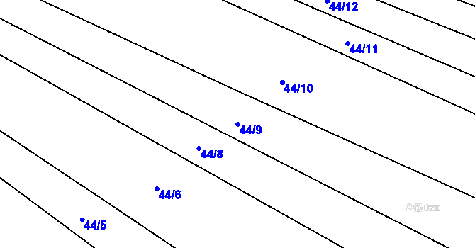 Parcela st. 44/9 v KÚ Nimpšov, Katastrální mapa