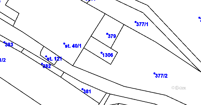 Parcela st. 40/2 v KÚ Černětice, Katastrální mapa