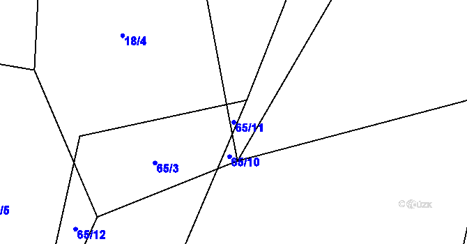 Parcela st. 65/11 v KÚ Černětice, Katastrální mapa