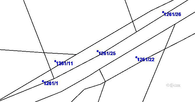 Parcela st. 1261/25 v KÚ Černětice, Katastrální mapa