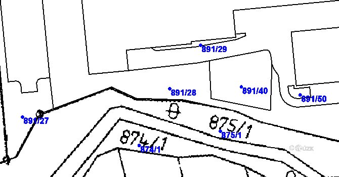 Parcela st. 891/28 v KÚ Nišovice, Katastrální mapa
