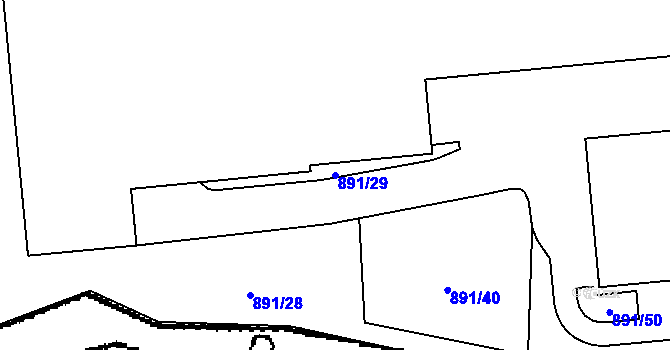 Parcela st. 891/29 v KÚ Nišovice, Katastrální mapa