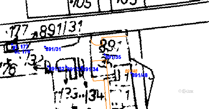 Parcela st. 891/35 v KÚ Nišovice, Katastrální mapa