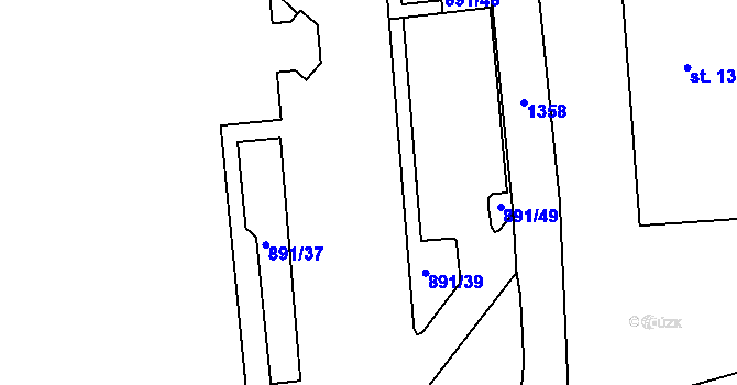 Parcela st. 1/3 v KÚ Nišovice, Katastrální mapa