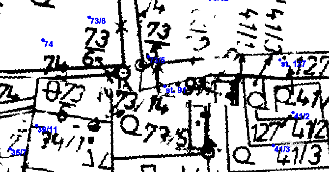 Parcela st. 91 v KÚ Nišovice, Katastrální mapa