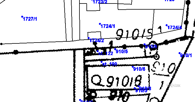Parcela st. 122 v KÚ Nišovice, Katastrální mapa