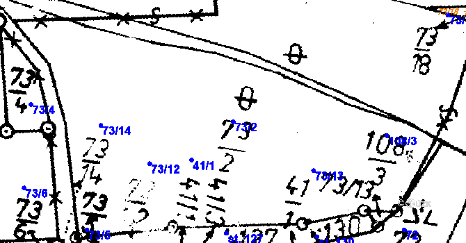 Parcela st. 73/2 v KÚ Nišovice, Katastrální mapa