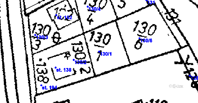 Parcela st. 130/1 v KÚ Nišovice, Katastrální mapa