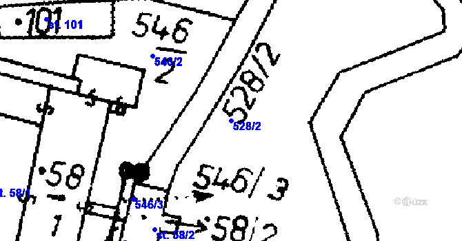Parcela st. 528/2 v KÚ Nišovice, Katastrální mapa