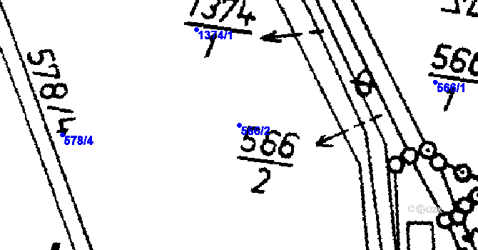 Parcela st. 566/2 v KÚ Nišovice, Katastrální mapa