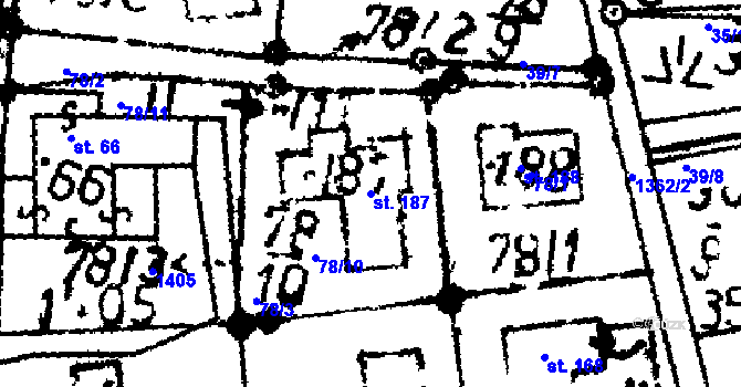 Parcela st. 187 v KÚ Nišovice, Katastrální mapa