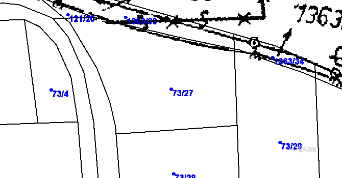 Parcela st. 73/27 v KÚ Nišovice, Katastrální mapa