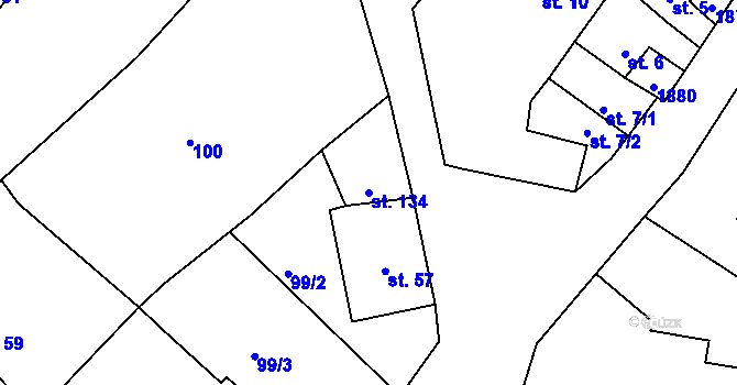 Parcela st. 134 v KÚ Nítkovice, Katastrální mapa