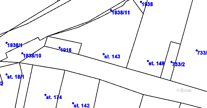 Parcela st. 143 v KÚ Nítkovice, Katastrální mapa