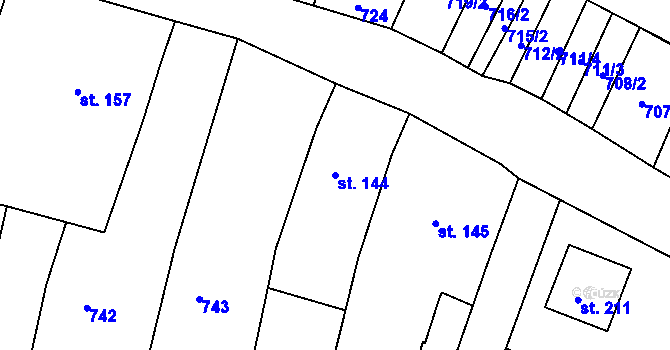 Parcela st. 144 v KÚ Nítkovice, Katastrální mapa