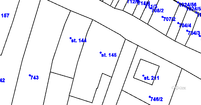 Parcela st. 145 v KÚ Nítkovice, Katastrální mapa