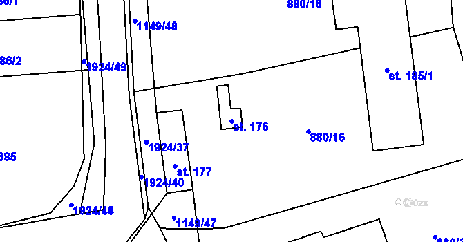Parcela st. 176 v KÚ Nítkovice, Katastrální mapa