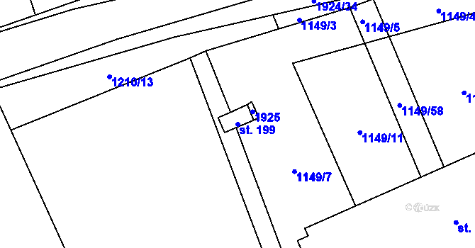 Parcela st. 199 v KÚ Nítkovice, Katastrální mapa