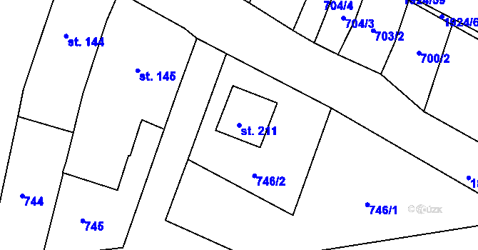 Parcela st. 211 v KÚ Nítkovice, Katastrální mapa