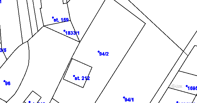 Parcela st. 94/2 v KÚ Nítkovice, Katastrální mapa