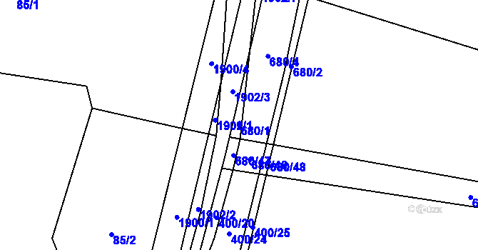 Parcela st. 680/1 v KÚ Nítkovice, Katastrální mapa