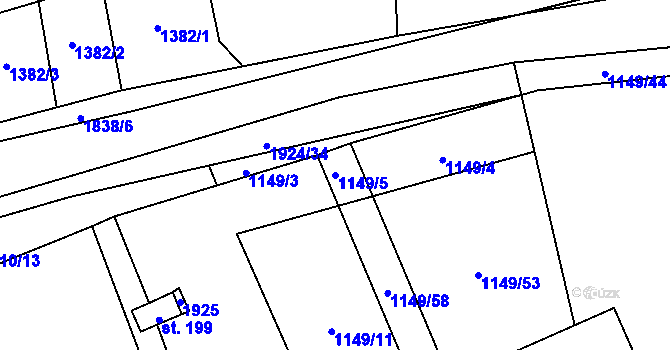 Parcela st. 1149/5 v KÚ Nítkovice, Katastrální mapa