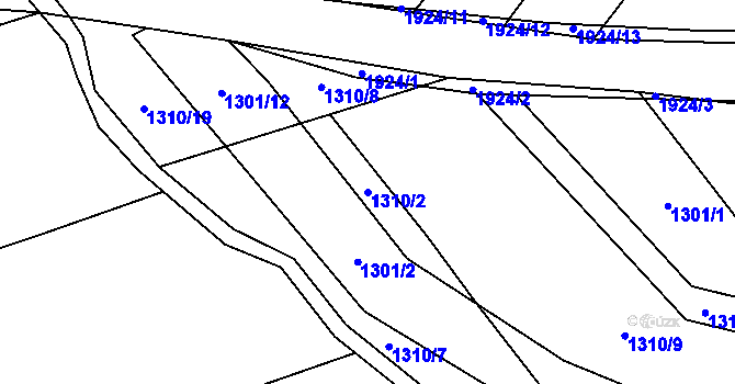 Parcela st. 1310/2 v KÚ Nítkovice, Katastrální mapa