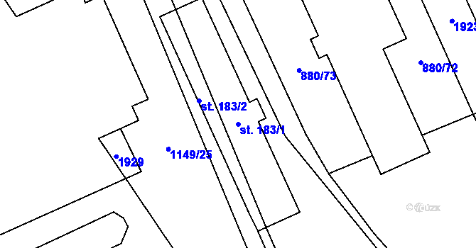 Parcela st. 183/1 v KÚ Nítkovice, Katastrální mapa