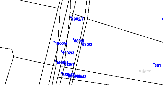 Parcela st. 680/2 v KÚ Nítkovice, Katastrální mapa