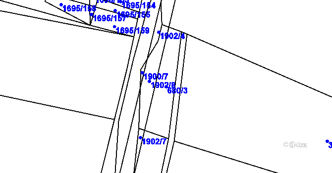 Parcela st. 680/3 v KÚ Nítkovice, Katastrální mapa