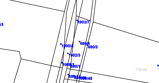 Parcela st. 680/4 v KÚ Nítkovice, Katastrální mapa