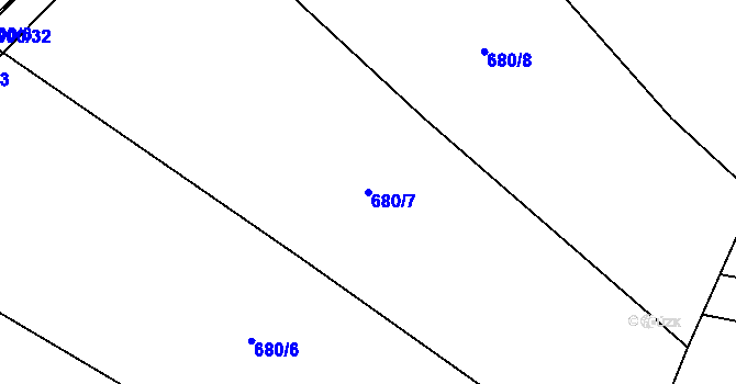 Parcela st. 680/7 v KÚ Nítkovice, Katastrální mapa
