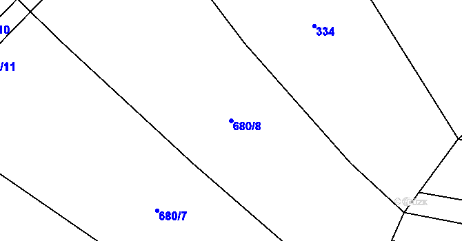 Parcela st. 680/8 v KÚ Nítkovice, Katastrální mapa