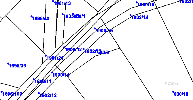 Parcela st. 680/9 v KÚ Nítkovice, Katastrální mapa
