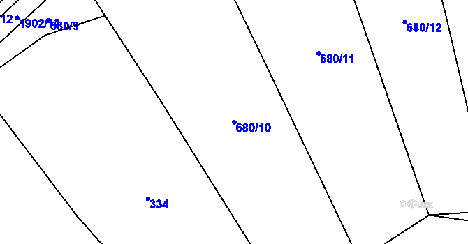 Parcela st. 680/10 v KÚ Nítkovice, Katastrální mapa