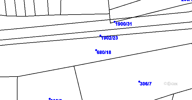 Parcela st. 680/18 v KÚ Nítkovice, Katastrální mapa