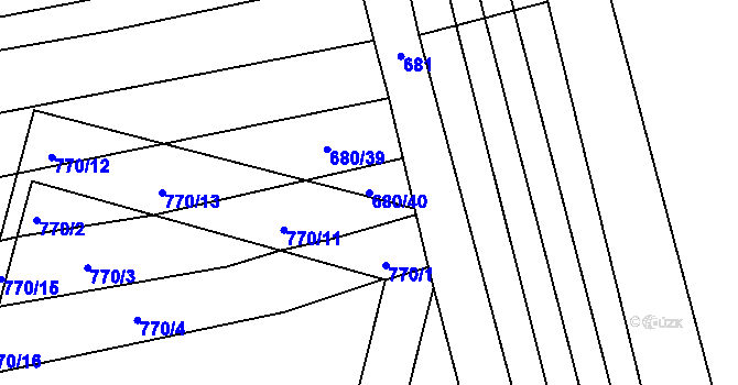 Parcela st. 680/40 v KÚ Nítkovice, Katastrální mapa