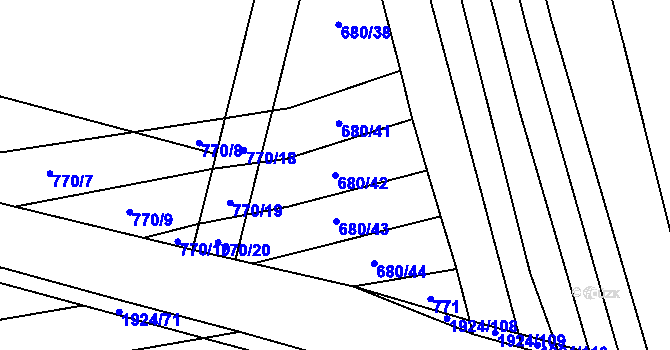 Parcela st. 680/42 v KÚ Nítkovice, Katastrální mapa