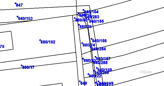 Parcela st. 880/24 v KÚ Nítkovice, Katastrální mapa