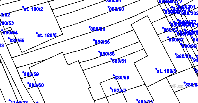 Parcela st. 880/58 v KÚ Nítkovice, Katastrální mapa