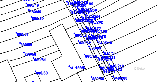 Parcela st. 880/62 v KÚ Nítkovice, Katastrální mapa