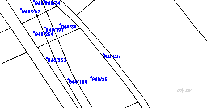 Parcela st. 940/45 v KÚ Nítkovice, Katastrální mapa
