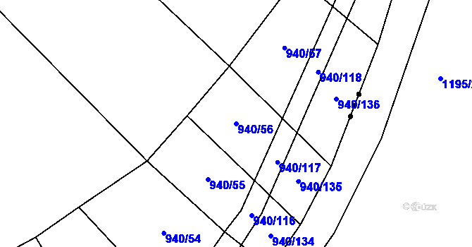 Parcela st. 940/56 v KÚ Nítkovice, Katastrální mapa